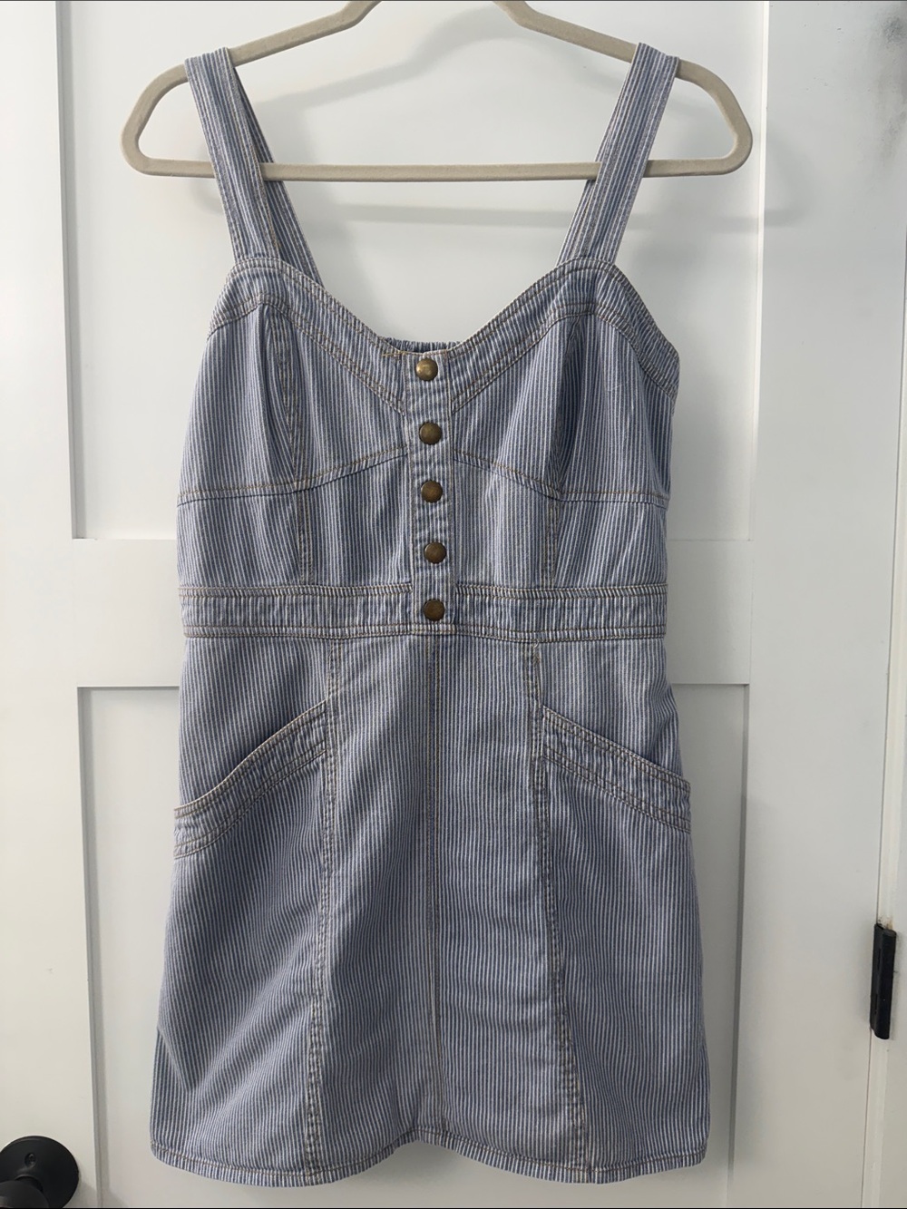 Japna Denim Dress - Light Blue/White